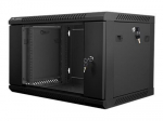 Serverid Lanberg Rack cabinet 19" wall-mount 6U/600x450 (flat pack) with glass door V2, black |