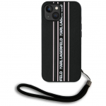 Muud kaubad Karl Lagerfeld Karl Lagerfeld Saffiano Athleisure Stripes Cord iPhone 15 Case - Pink