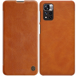 Tagakaaned Nillkin  Nillkin Qin Case Case for Xiaomi Redmi Note 11 Pro+ (China) / Redmi Note 11 Pro (China) / Mi11i HyperCharge Camera Protector Holster Cover Flip Case Brown