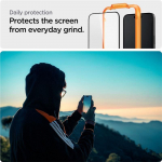Kaitseklaasid Spigen  Spigen ALM Glass FC tempered glass for iPhone 15 - black 2 pcs.