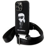 Tagakaaned Karl Lagerfeld  Karl Lagerfeld KLHCP15XSCBSKNK iPhone 15 Pro Max 6.7" hardcase black/black Crossbody Silicone Ikonik