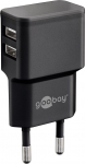 Ruuterid Goobay Dual USB charger 44951 2.4 A, 2 USB 2.0 female (Type A), Black, 12 W