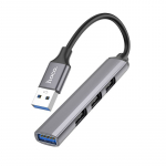 Muu arvutitarvik Hoco  Adapter HUB 4in1 (USB 3.0+USB 2.0 x 3) USB-A Hoco HB26 szary