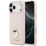 Tagakaaned Karl Lagerfeld  Karl Lagerfeld Silicone Choupette Metal Pin Case for iPhone 18 Pro Max / 17 Pro Max - pink