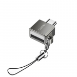 &Uuml;leminek yesido GS08 Mini Aluminum Alloy USB Type-C U-disk Card Reader Mouse Convert OTG Adapter Black