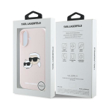 Tagakaaned Karl Lagerfeld Karl Lagerfeld Silicone Case Heads Print MagSafe for iPhone 16 Plus - Pink