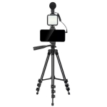 Selfie pulk Elight  Elight M5 Vlog Telefona Fix Video & Foto komplekts ar Led gaismu / Mikrofonu / Statīvu 1.3m / pulti