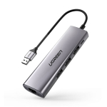Muu telefoni lisavarustus Ugreen Ugreen CM266 60812 5in1 USB-A 3.0 - RJ45 / 3x USB-A 3.0 / micro USB adapter - gray