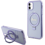 Tagakaaned Guess  Guess Ring Stand Script Glitter MagSafe case for iPhone 11 / Xr - purple