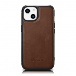 Tagakaaned iCarer  iCarer Leather Oil Wax Genuine Leather Case for iPhone 14 Plus (MagSafe Compatible) Brown (WMI14220719-BN)