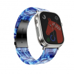 Rihm Forcell  Strap to Apple Watch Forcell F-Design FA04 marbled resin clasp 38 / 40 / 41 mm blue