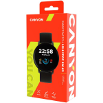 Nutikell Canyon  CANYON Lollypop SW-63, Smart watch, 1.3inches IPS full touch screen, Round watch, IP68 waterproof, multi-sport mode, BT5.0, compatibility with iOS and android, black, Host: 25.2*42.5*10.7mm, Strap: 20*250mm, 45g