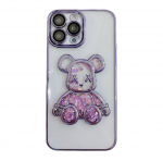 Tagakaaned iLike Apple iPhone 14 Pro Silicone Case Print Desire Bear Purple