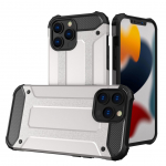 Tagakaaned Hurtel - Hybrid Armor Case Tough Rugged Cover for iPhone 13 Pro silver