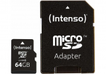 Muu arvutitarvik Intenso MEMORY MICRO SDXC 64GB C10/W/ADAPTER 3413490