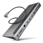 Laadija Axagon USB-C 5Gbps TRIPLE 4K DISPLAY 11in1 Hub | HMC-4KX3