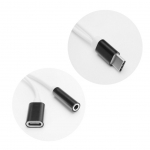 &Uuml;leminek OEM Adapter AUX 2in1 Type C (male) to Type C (female) / Jack 3,5 mm (female) black