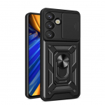 Tagakaaned Hurtel Hybrid Armor Camshield Armored Case with Stand and Camera Cover for Xiaomi 15 Ultra 5G - Black