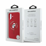 Tagakaaned Karl Lagerfeld Karl Lagerfeld Silicone Karl&Choupette Heads Ring MagSafe iPhone 16 Case - Red