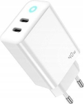 Adaptrid Jellico Adapteris Jellico EU19 GaN 40W PD Universal Smart Device Super Fast Charger 2x USB-C / USB White 6974929204624 (6974929204624)