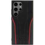 Muu telefoni lisavarustus Audi  Audi Genuine Leather MagSafe S24 Ultra S928 black-red hardcase AU-TPUPCS24U-R8/D3-RD