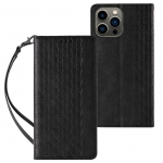 Tagakaaned Hurtel  Magnet Strap Case for Samsung Galaxy S23 Flip Wallet Mini Lanyard Stand Black