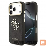 Tagakaaned Guess Apple iPhone 17 Pro Max PU Leather 4G Metal Logo Gold Frame MagSafe Case Black