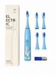 Hambahari iLike Kids Sonic Electric Toothbrush, Waterproof, 5 Brush Heads (1+4 Replacement Heads), Battery Powered, Soft Bristles, Unicorn Design, Blue Blue