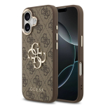 Tagakaaned Guess Apple iPhone 17 PU Leather 4G Metal Logo Gold Frame MagSafe Case Brown