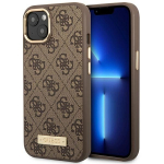 Tagakaaned Guess  Guess GUHMP14MU4GPRW iPhone 14 Plus 6.7 "brown / brown hard case 4G Logo Plate MagSafe