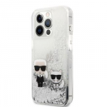 Tagakaaned Karl Lagerfeld Apple iPhone 13 Pro Liquid Glitter Choupette Case Silver