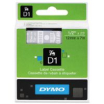 Printerid Dymo  DYMO D1-Schriftband 12mmx7m White auf transparent