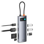 Teine toode Baseus  Dokstacija 7-in-1 ar USB-C savienotaju - HDMI  USB-C/PD  USB 3.0  SD/TF  Joystar  BASEUS B00030708811-01 (6932172682750)