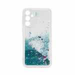 Tagakaaned iLike Samsung Galaxy A35 Silicone Case Water Glitter Blue