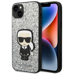 Tagakaaned Karl Lagerfeld  Karl Lagerfeld KLHCP14MGFKPG iPhone 14 Plus 6.7 "hardcase silver / silver Glitter Flakes Ikonik