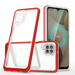 Tagakaaned Hurtel  Clear 3in1 Case for Samsung Galaxy A22 4G Frame Gel Cover Red