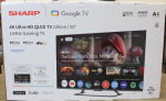 Televiisorid Sharp SALE OUT. 50HR7265E 50" (126cm) QLED 144Hz 4K Ultra HD Google TV, Dolby Vision, Dolby Atmos, Central Stand | SALE OUT. 50HR7265E | 50 | Smart TV | Google TV | Black | DAMAGED PACKAGING