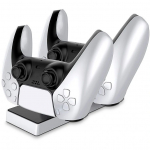 Kontroller CP PS5 DualSense Dual Slot Charger Dock Stand for Play Station 5 Controllers with USB-C Black