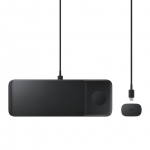 Adaptrid Samsung  Samsung Trio EP-P6300TBEGEU 3in1 inductive charger for phone / Galaxy Watch / Buds - black + mains charger + cable