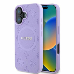 Tagakaaned Guess  Guess Saffiano Peony Classic Logo MagSafe iPhone 16 Case - Purple