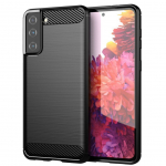 Tagakaaned Hurtel  Carbon Case Flexible Cover TPU Case for Samsung Galaxy S21+ 5G (S21 Plus 5G) black