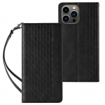 Tagakaaned Hurtel  Magnet Strap Case Case for iPhone 13 Pro Max Pouch Wallet + Mini Lanyard Pendant Black