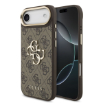 Tagakaaned Guess Apple iPhone Air PU Leather 4G Metal Logo Gold Frame Case Brown