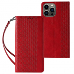 Tagakaaned Hurtel  Magnet Strap Case for Samsung Galaxy S23+ Flip Wallet Mini Lanyard Stand red