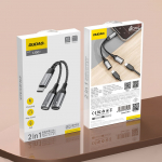 &Uuml;leminek Dudao Dudao L13C+ 2in1 USB-C Adapter - Gray