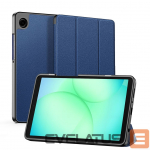 Kaaned Dux Ducis Samsung Galaxy Tab A9 / Tab A11 Domo Series Tri-fold Stand PU Leather Tablet Cover Blue
