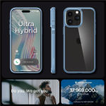 Tagakaaned Spigen  Spigen Crystal Hybrid Case for iPhone 15 Pro Max - Clear Blue