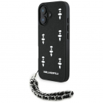 Muud kaubad Karl Lagerfeld  Karl Lagerfeld Saffiano Crystals w/Chain iPhone 16 Case - Black