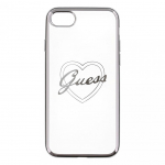 Tagakaaned Guess Apple iPhone 7 / 8 Heart TPU case Silver