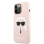 Tagakaaned Karl Lagerfeld Apple iPhone 13 Pro Liquid Silicone Karl Head Case Pink